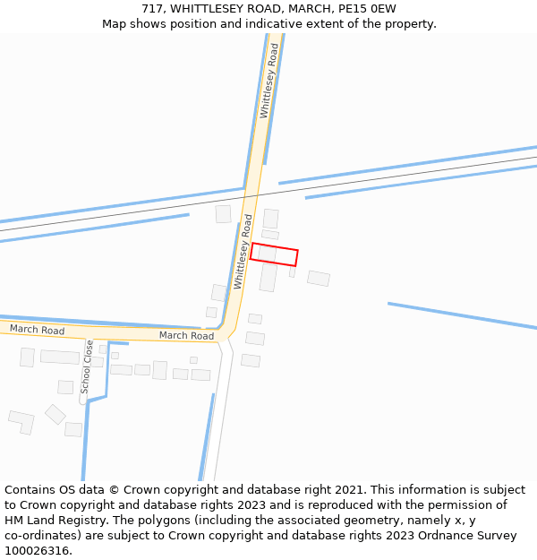 717, WHITTLESEY ROAD, MARCH, PE15 0EW: Location map and indicative extent of plot