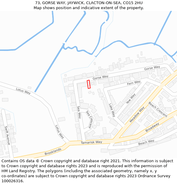 73, GORSE WAY, JAYWICK, CLACTON-ON-SEA, CO15 2HU: Location map and indicative extent of plot