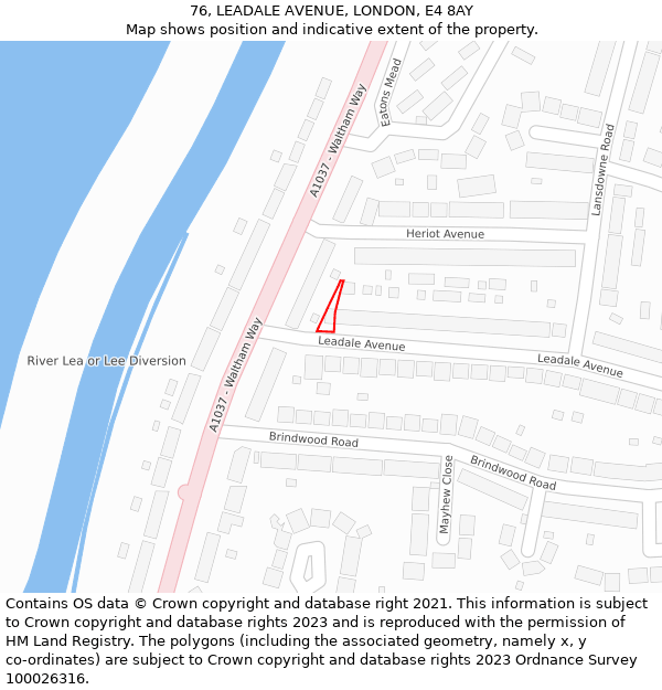 76, LEADALE AVENUE, LONDON, E4 8AY: Location map and indicative extent of plot