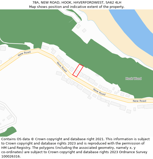 78A, NEW ROAD, HOOK, HAVERFORDWEST, SA62 4LH: Location map and indicative extent of plot