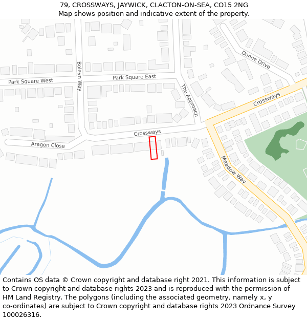 79, CROSSWAYS, JAYWICK, CLACTON-ON-SEA, CO15 2NG: Location map and indicative extent of plot