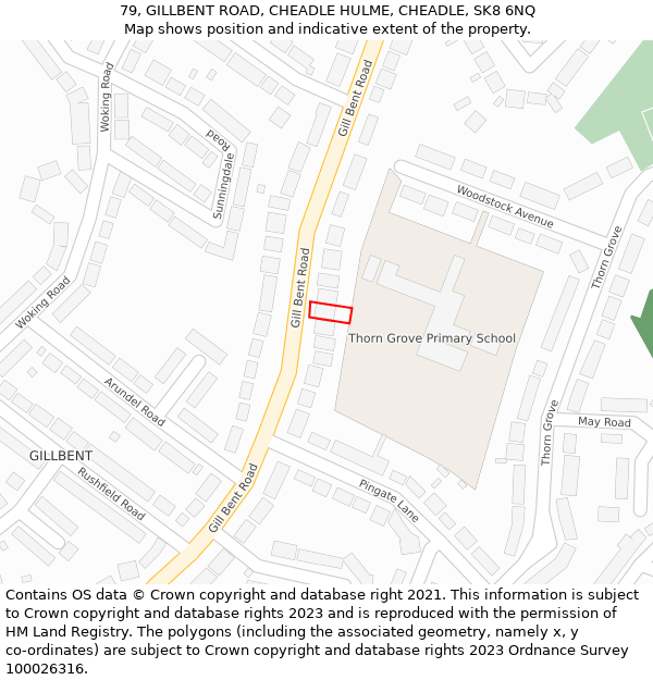 79, GILLBENT ROAD, CHEADLE HULME, CHEADLE, SK8 6NQ: Location map and indicative extent of plot