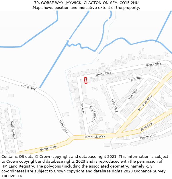 79, GORSE WAY, JAYWICK, CLACTON-ON-SEA, CO15 2HU: Location map and indicative extent of plot