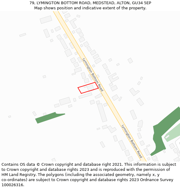 79, LYMINGTON BOTTOM ROAD, MEDSTEAD, ALTON, GU34 5EP: Location map and indicative extent of plot