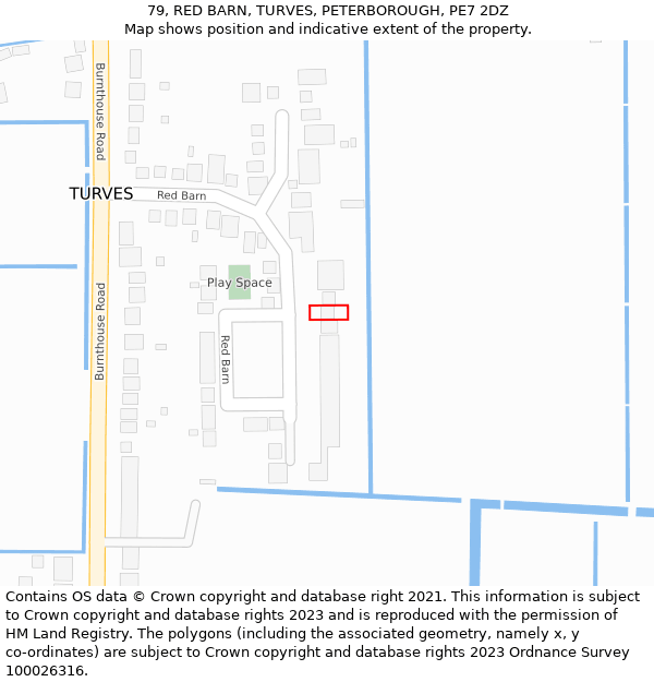 79, RED BARN, TURVES, PETERBOROUGH, PE7 2DZ: Location map and indicative extent of plot