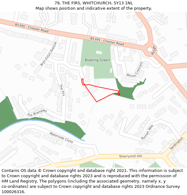 79, THE FIRS, WHITCHURCH, SY13 1NL: Location map and indicative extent of plot
