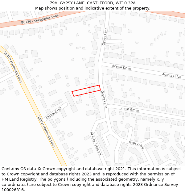 79A, GYPSY LANE, CASTLEFORD, WF10 3PA: Location map and indicative extent of plot
