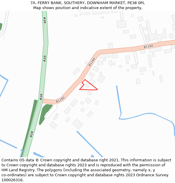 7A, FERRY BANK, SOUTHERY, DOWNHAM MARKET, PE38 0PL: Location map and indicative extent of plot