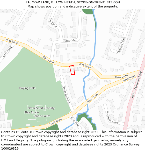 7A, MOW LANE, GILLOW HEATH, STOKE-ON-TRENT, ST8 6QH: Location map and indicative extent of plot
