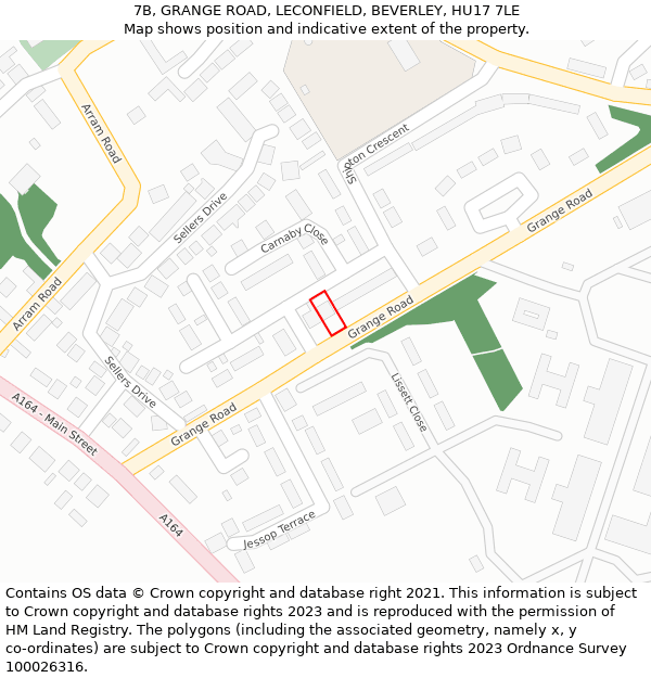 7B, GRANGE ROAD, LECONFIELD, BEVERLEY, HU17 7LE: Location map and indicative extent of plot