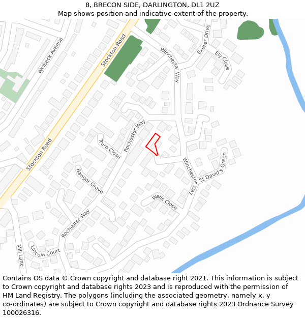 8, BRECON SIDE, DARLINGTON, DL1 2UZ: Location map and indicative extent of plot