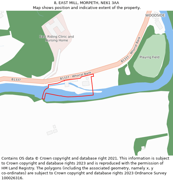 8, EAST MILL, MORPETH, NE61 3AA: Location map and indicative extent of plot