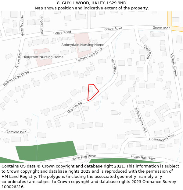 8, GHYLL WOOD, ILKLEY, LS29 9NR: Location map and indicative extent of plot