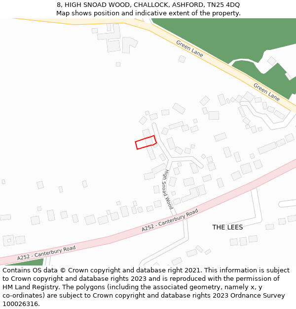 8, HIGH SNOAD WOOD, CHALLOCK, ASHFORD, TN25 4DQ: Location map and indicative extent of plot