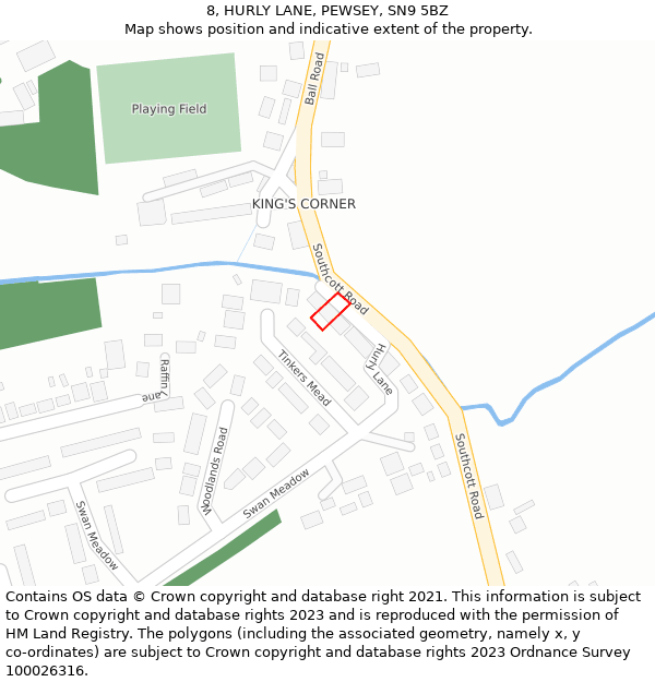 8, HURLY LANE, PEWSEY, SN9 5BZ: Location map and indicative extent of plot