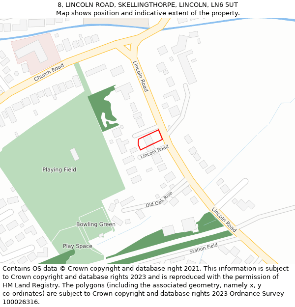 8, LINCOLN ROAD, SKELLINGTHORPE, LINCOLN, LN6 5UT: Location map and indicative extent of plot
