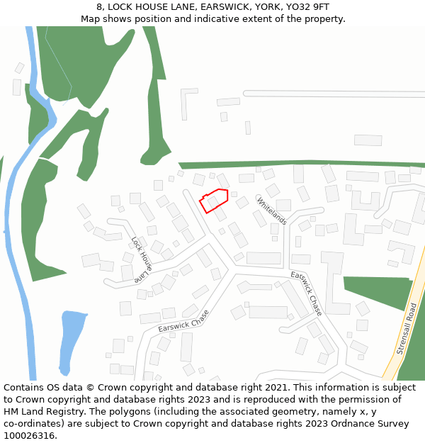 8, LOCK HOUSE LANE, EARSWICK, YORK, YO32 9FT: Location map and indicative extent of plot