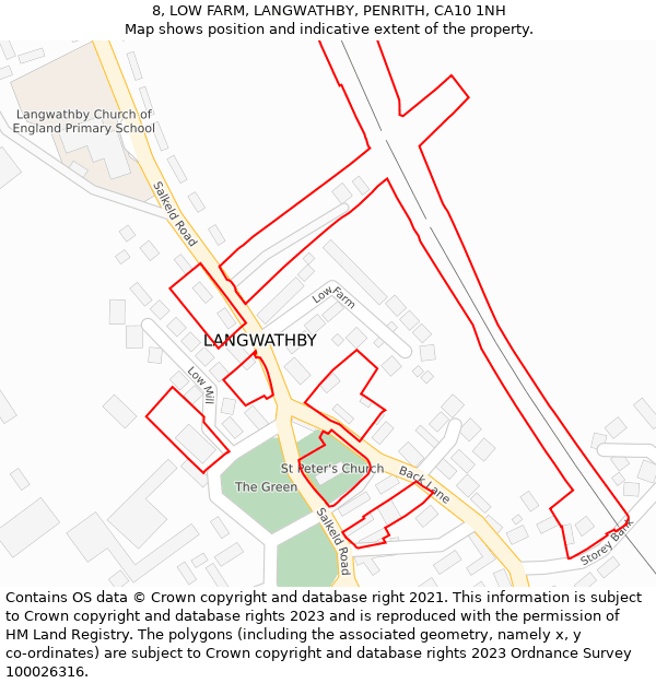8, LOW FARM, LANGWATHBY, PENRITH, CA10 1NH: Location map and indicative extent of plot