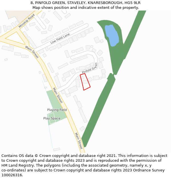 8, PINFOLD GREEN, STAVELEY, KNARESBOROUGH, HG5 9LR: Location map and indicative extent of plot