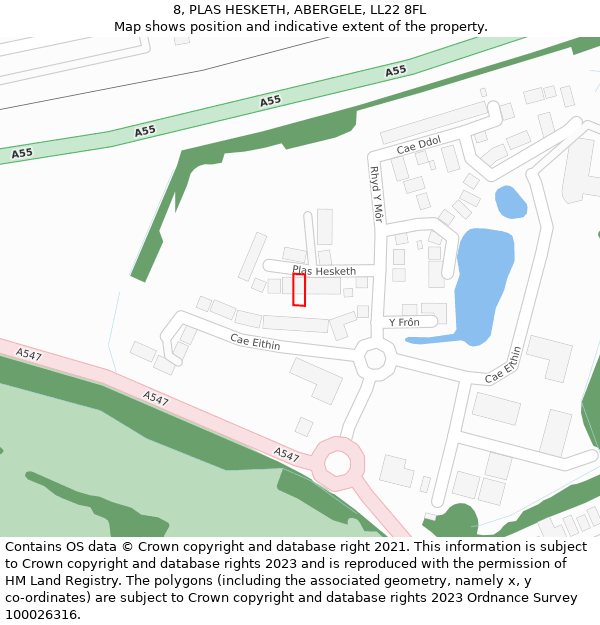 8, PLAS HESKETH, ABERGELE, LL22 8FL: Location map and indicative extent of plot