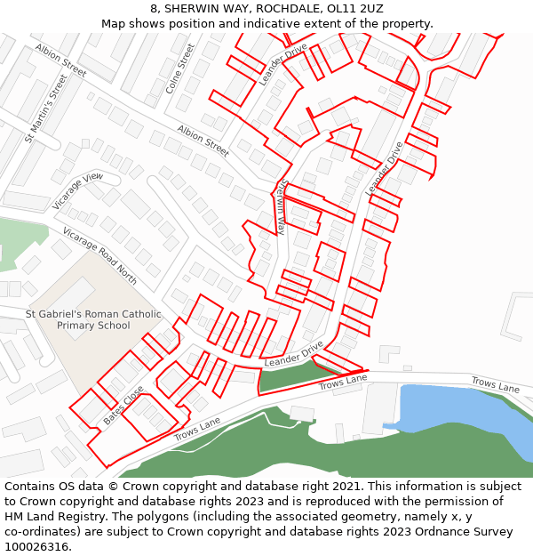 8, SHERWIN WAY, ROCHDALE, OL11 2UZ: Location map and indicative extent of plot