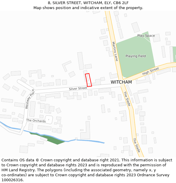 8, SILVER STREET, WITCHAM, ELY, CB6 2LF: Location map and indicative extent of plot