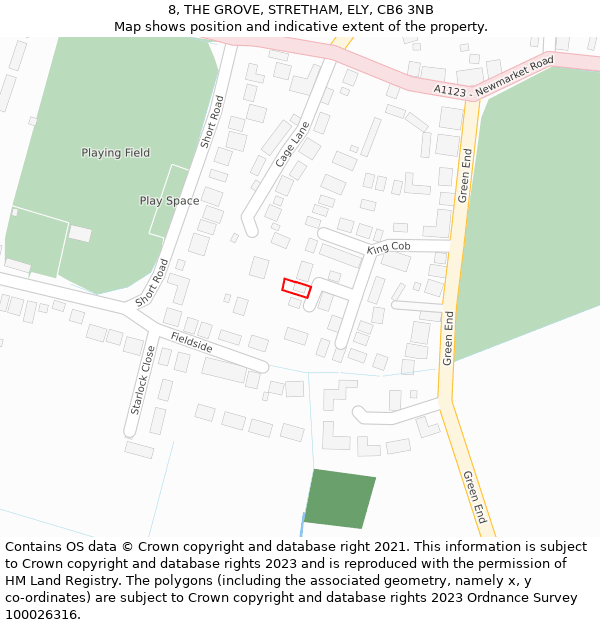 8, THE GROVE, STRETHAM, ELY, CB6 3NB: Location map and indicative extent of plot