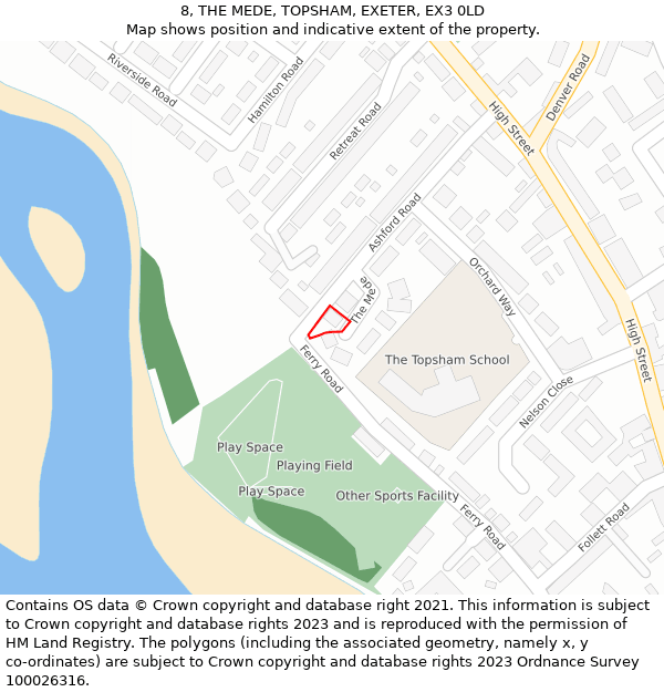 8, THE MEDE, TOPSHAM, EXETER, EX3 0LD: Location map and indicative extent of plot