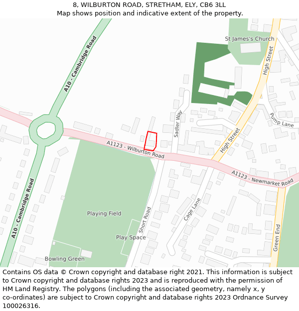 8, WILBURTON ROAD, STRETHAM, ELY, CB6 3LL: Location map and indicative extent of plot