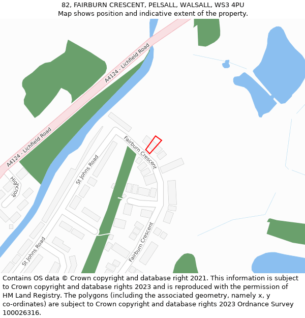 82, FAIRBURN CRESCENT, PELSALL, WALSALL, WS3 4PU: Location map and indicative extent of plot