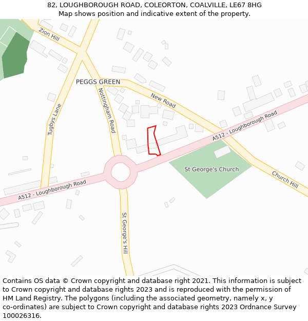 82, LOUGHBOROUGH ROAD, COLEORTON, COALVILLE, LE67 8HG: Location map and indicative extent of plot