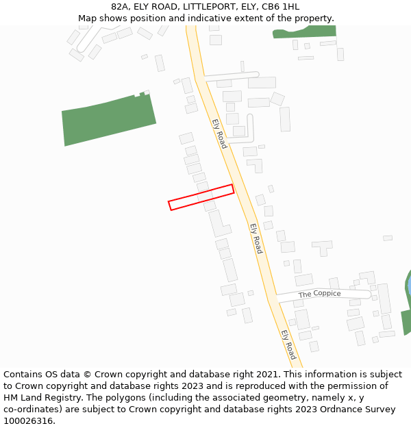 82A, ELY ROAD, LITTLEPORT, ELY, CB6 1HL: Location map and indicative extent of plot