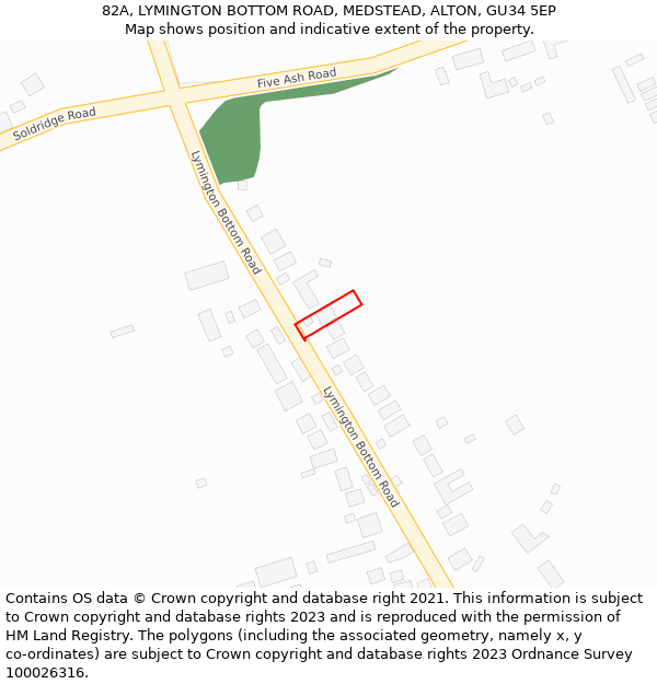 82A, LYMINGTON BOTTOM ROAD, MEDSTEAD, ALTON, GU34 5EP: Location map and indicative extent of plot