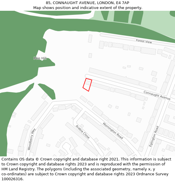 85, CONNAUGHT AVENUE, LONDON, E4 7AP: Location map and indicative extent of plot