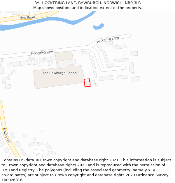 8A, HOCKERING LANE, BAWBURGH, NORWICH, NR9 3LR: Location map and indicative extent of plot