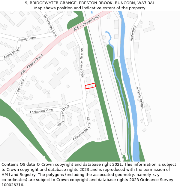9, BRIDGEWATER GRANGE, PRESTON BROOK, RUNCORN, WA7 3AL: Location map and indicative extent of plot