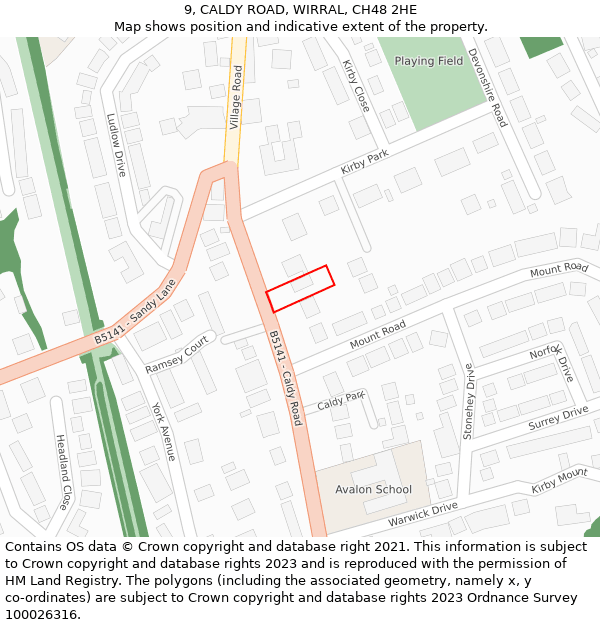 9, CALDY ROAD, WIRRAL, CH48 2HE: Location map and indicative extent of plot