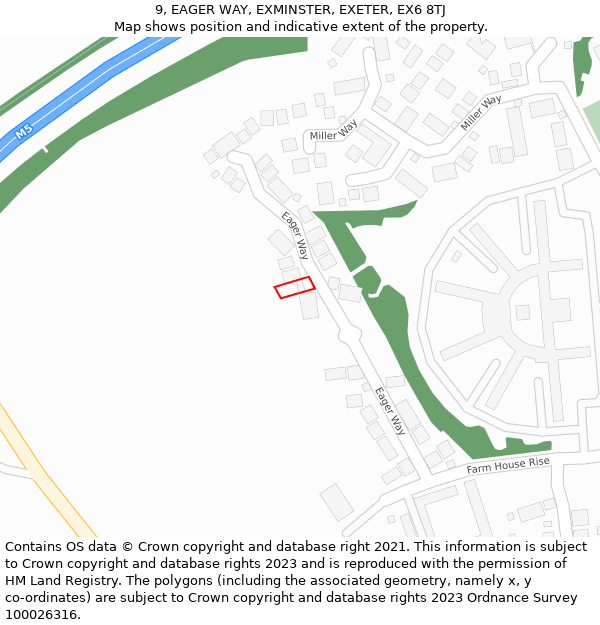 9, EAGER WAY, EXMINSTER, EXETER, EX6 8TJ: Location map and indicative extent of plot