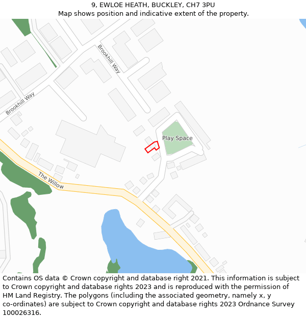 9, EWLOE HEATH, BUCKLEY, CH7 3PU: Location map and indicative extent of plot