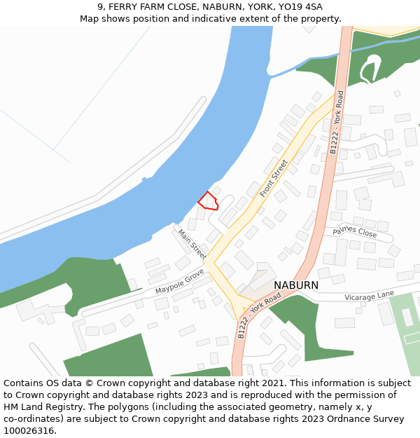 9, FERRY FARM CLOSE, NABURN, YORK, YO19 4SA: Location map and indicative extent of plot