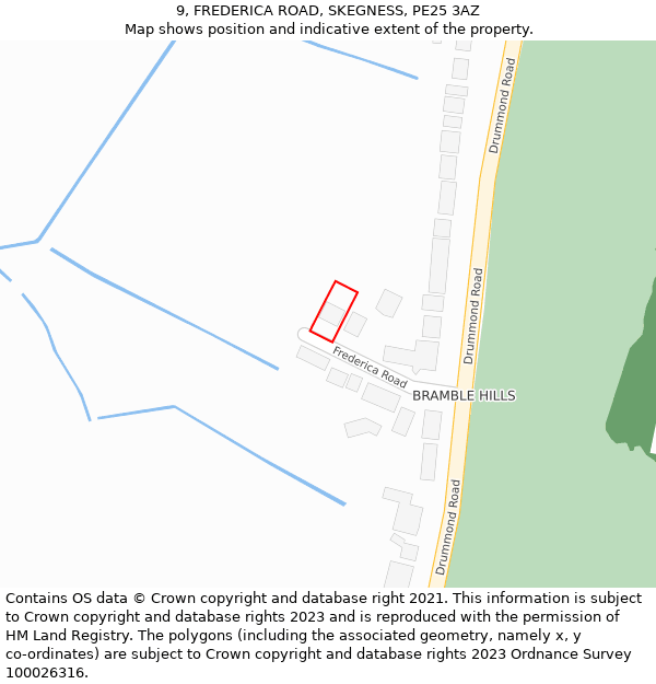 9, FREDERICA ROAD, SKEGNESS, PE25 3AZ: Location map and indicative extent of plot