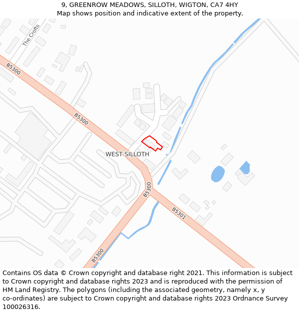 9, GREENROW MEADOWS, SILLOTH, WIGTON, CA7 4HY: Location map and indicative extent of plot