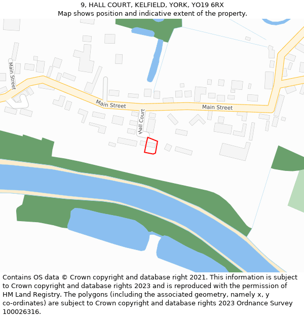 9, HALL COURT, KELFIELD, YORK, YO19 6RX: Location map and indicative extent of plot