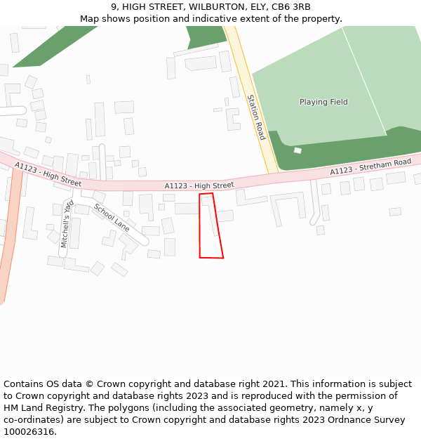 9, HIGH STREET, WILBURTON, ELY, CB6 3RB: Location map and indicative extent of plot