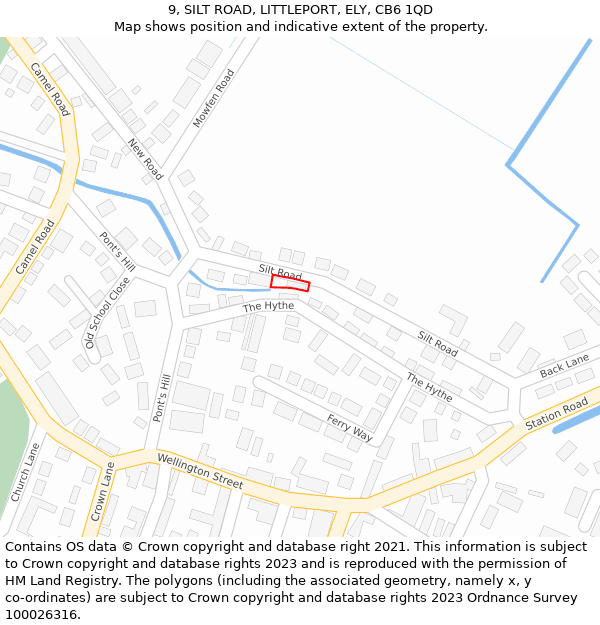 9, SILT ROAD, LITTLEPORT, ELY, CB6 1QD: Location map and indicative extent of plot