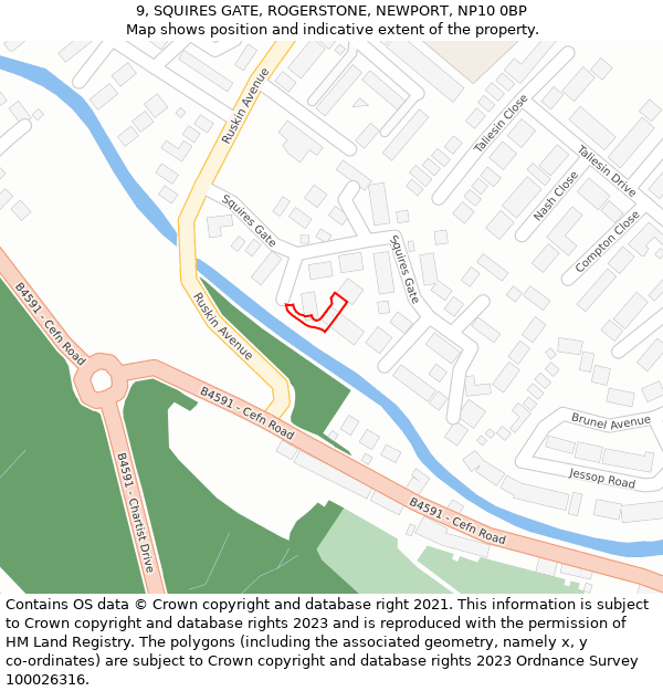 9, SQUIRES GATE, ROGERSTONE, NEWPORT, NP10 0BP: Location map and indicative extent of plot