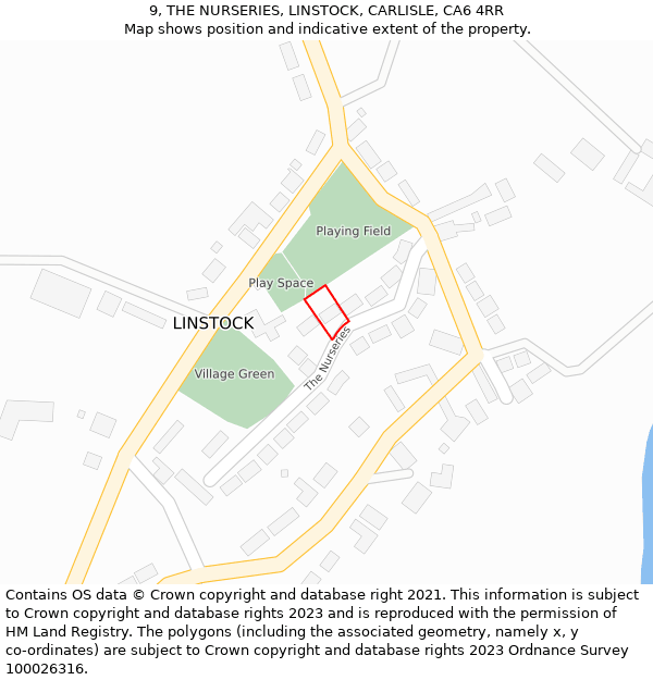 9, THE NURSERIES, LINSTOCK, CARLISLE, CA6 4RR: Location map and indicative extent of plot