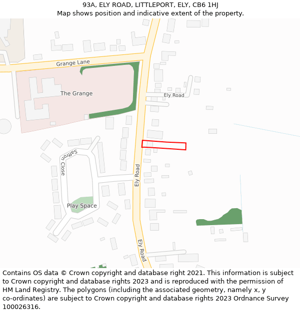 93A, ELY ROAD, LITTLEPORT, ELY, CB6 1HJ: Location map and indicative extent of plot