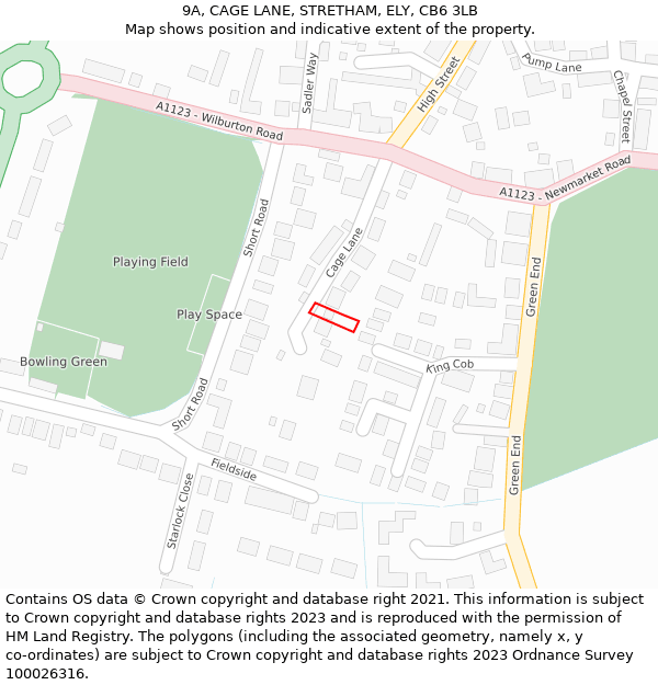 9A, CAGE LANE, STRETHAM, ELY, CB6 3LB: Location map and indicative extent of plot