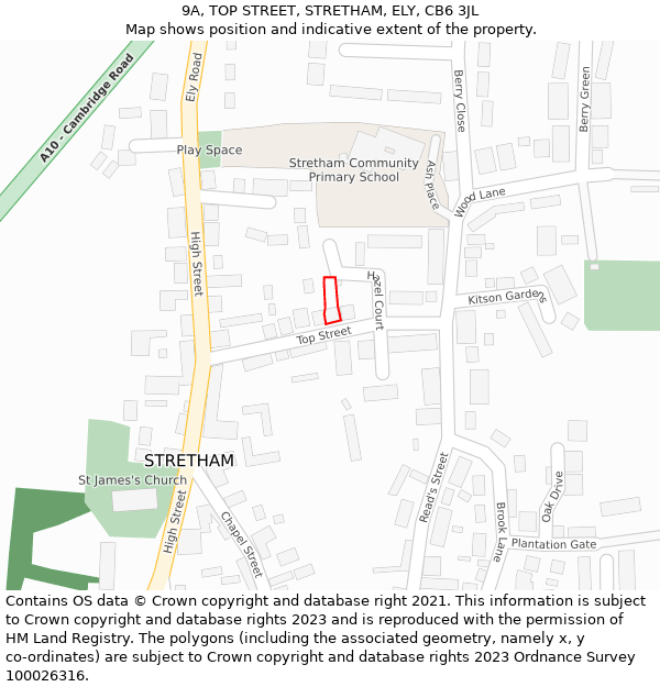 9A, TOP STREET, STRETHAM, ELY, CB6 3JL: Location map and indicative extent of plot